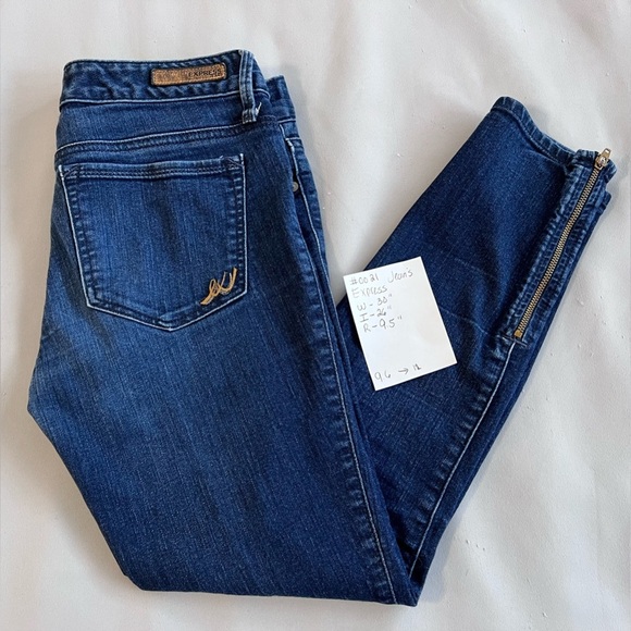 Express Jeans Women Ankle Zipper Legging Stella Low Rise  Blue Size 4  Pockets‎ - Picture 9 of 11
